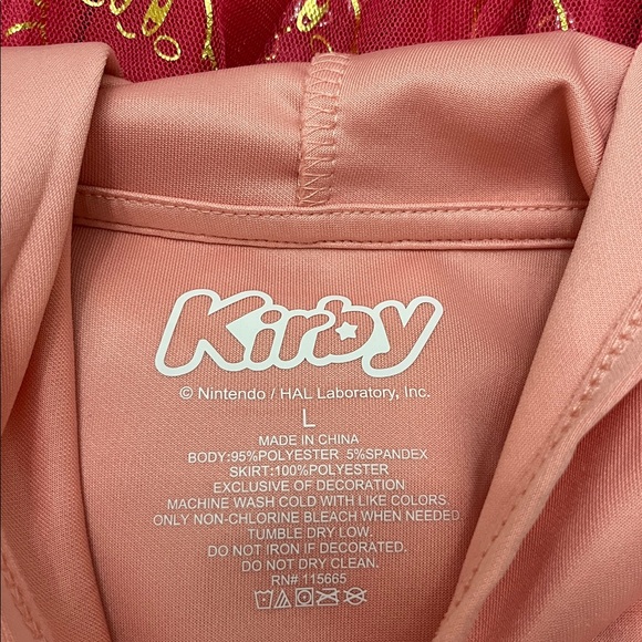 NWOT Nintendo “Kirby” Girls Hooded Cosplay Dress w/Metallic Foil Print (L) - Picture 10 of 10